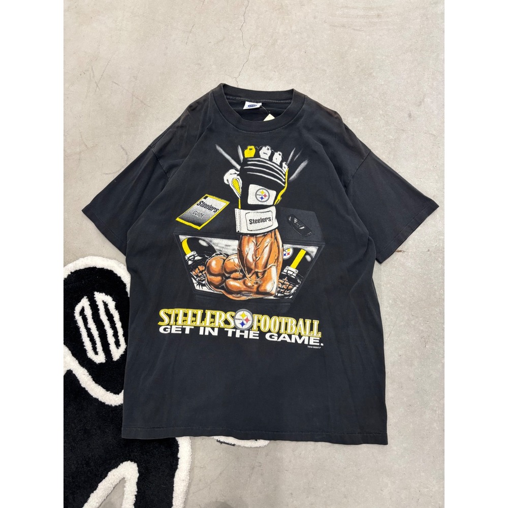 Vintage 1995 Pittsburgh Steelers NFL T-Shirt College Concepts XL Sun Bleached